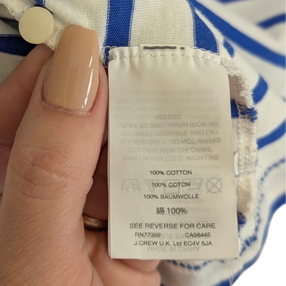 J Crew Blue and White Striped Eyelet Top Size Small - Picture 9 of 9